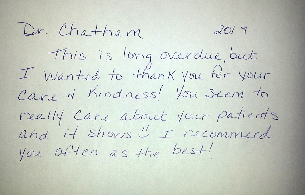 Testimonial Card from client