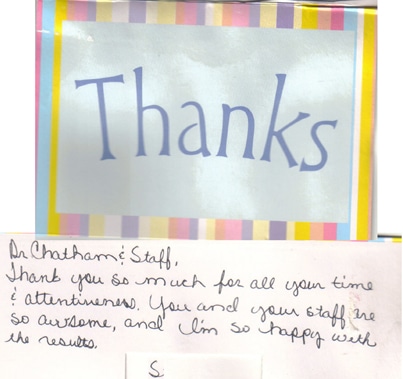 Testimonial Card from client