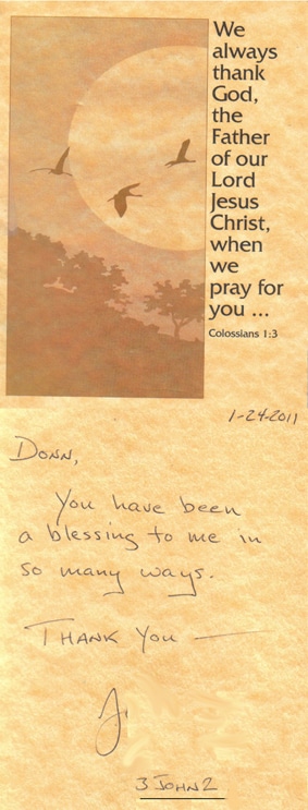 Testimonial Card from client