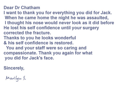 Testimonial Card from client