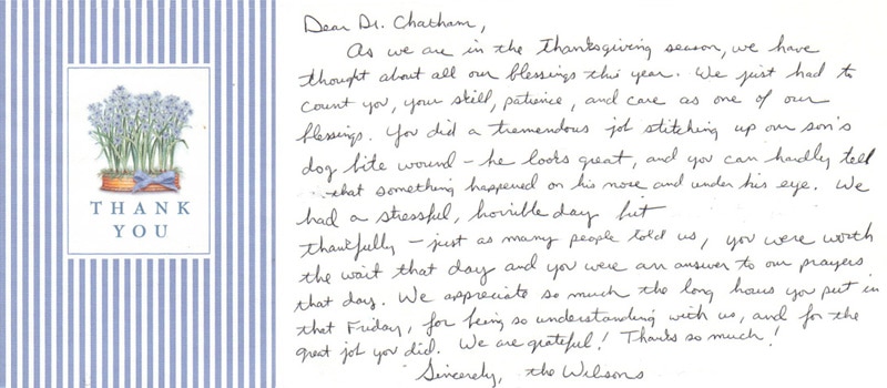 Testimonial Card from client