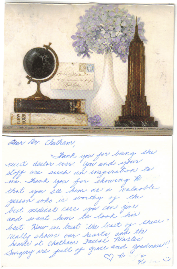 Testimonial Card from client