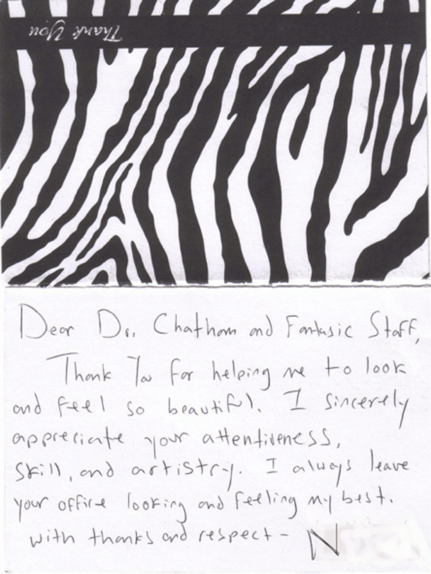 Testimonial Card from client