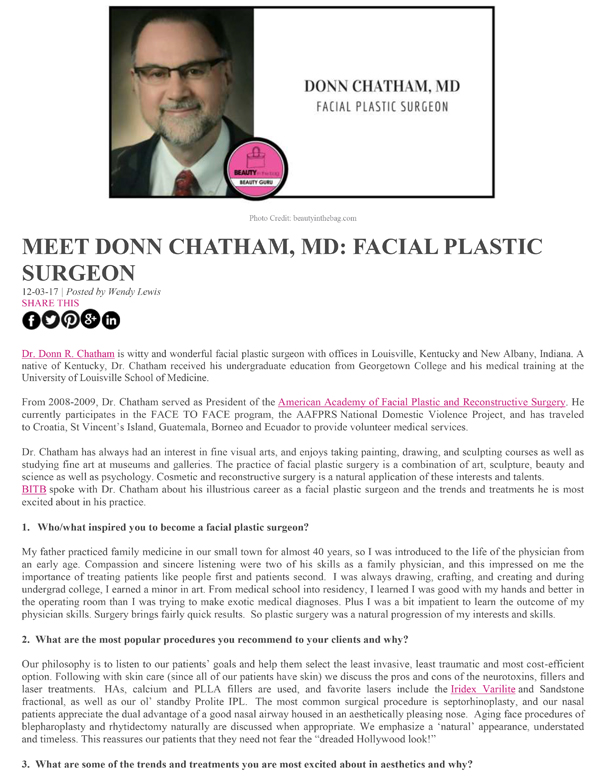 Dr. Chatham featured in BEAUTY in the Bag