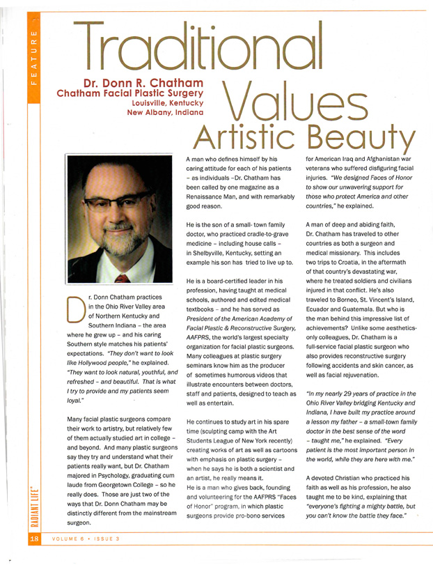 Dr. Chatham featured in Radiant Life